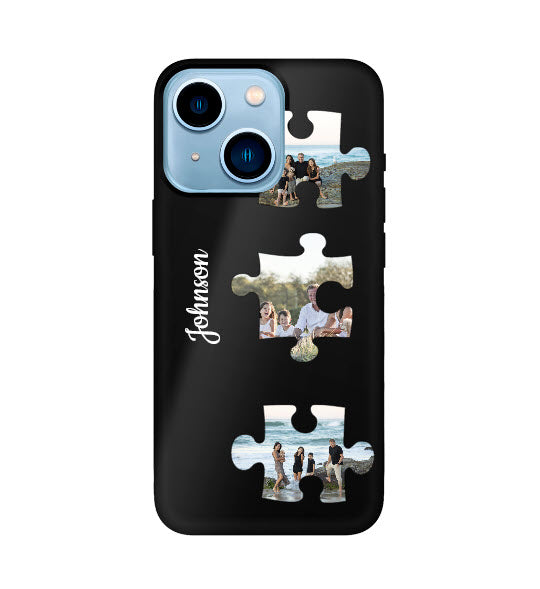 Custom Apple iPhone 15 Plus Puzzle Everyday Phone Case (Black)