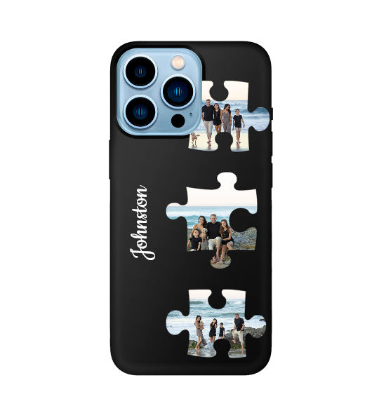 Custom Apple iPhone 15 Pro Puzzle Everyday Phone Case (Black)