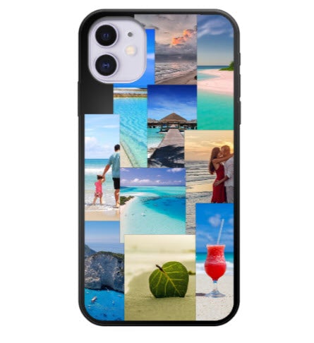 digitalphonestore-com Black Custom Apple iPhone 11 Aesthetic Collage Everyday Phone Case (Black)