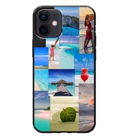 digitalphonestore-com Black Custom Apple iPhone 12 mini Aesthetic Collage Everyday Phone Case (Black)