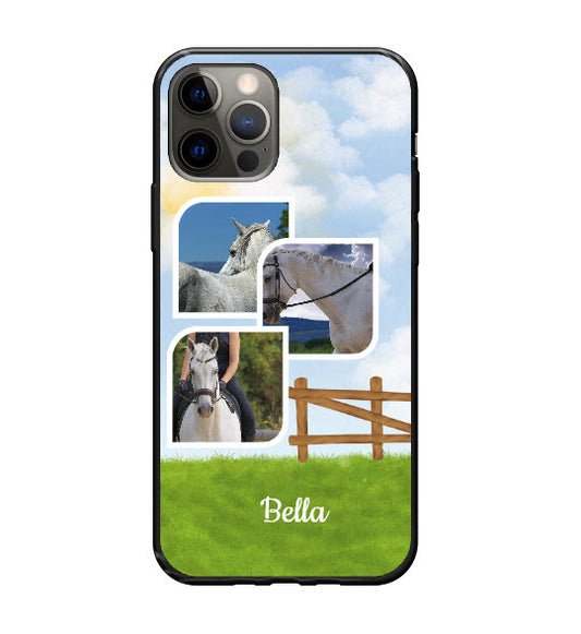 Custom Apple iPhone 12 / iPhone 12 Pro Equestrian Everyday Phone Case (Black)