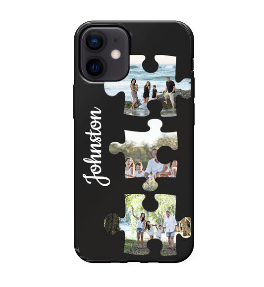 Custom Apple iPhone 12 mini Puzzle Everyday Phone Case (Black)