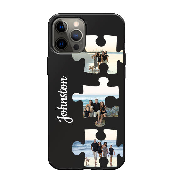 Custom Apple iPhone 12 Pro Max Puzzle Everyday Phone Case (Black)