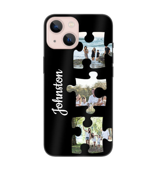 Custom Apple iPhone 13 Puzzle Everyday Phone Case (Black)