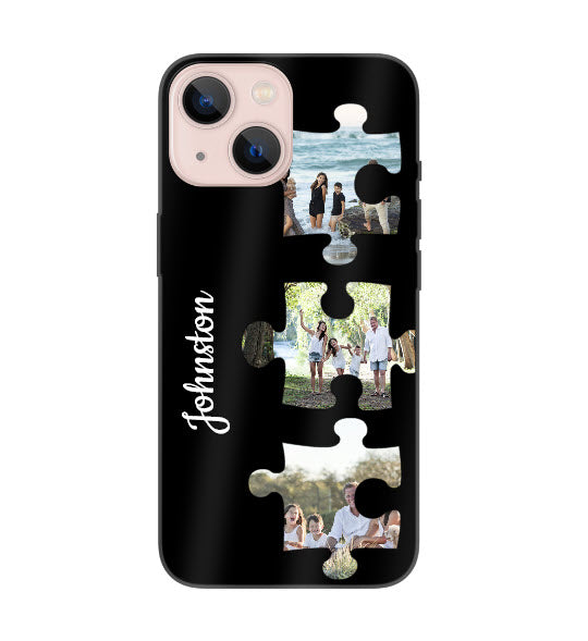 Custom Apple iPhone 13 mini Puzzle Everyday Phone Case (Black)