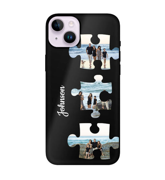 Custom Apple iPhone 14 Plus Puzzle Everyday Phone Case (Black)