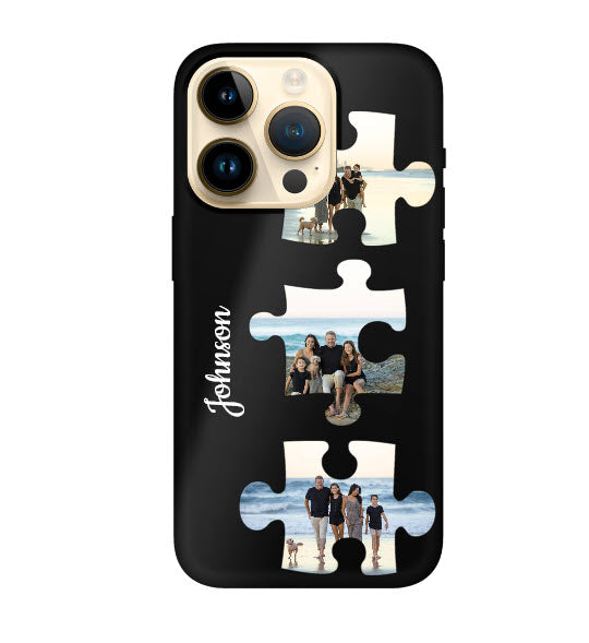 Custom Apple iPhone 14 Pro Puzzle Everyday Phone Case (Black)