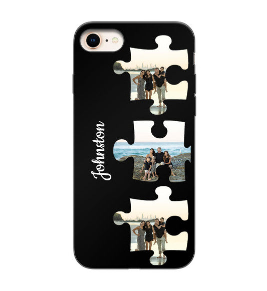 Custom Apple iPhone 7 / 8 / SE (2020) / SE (2022) Puzzle Everyday Phone Case (Black)