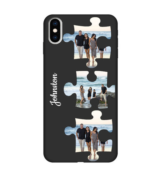 Custom Apple iPhone Xs Max Puzzle Everyday Phone Case (Black)