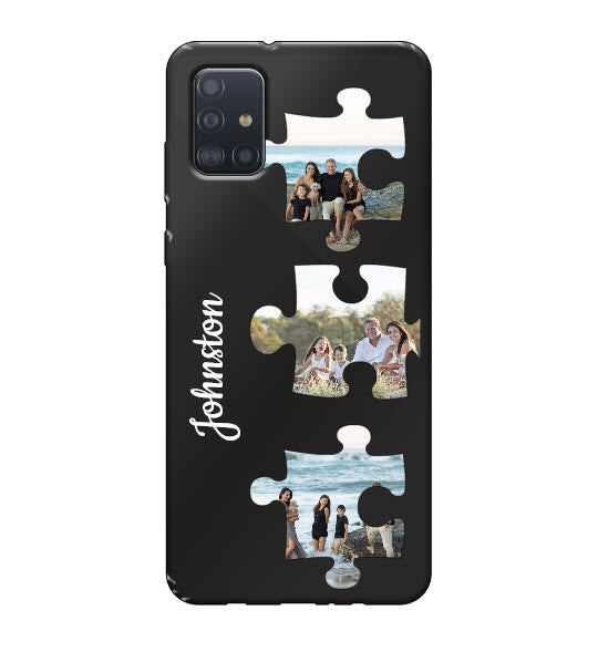 Custom Samsung Galaxy A51 Puzzle Everyday Phone Case (Black)